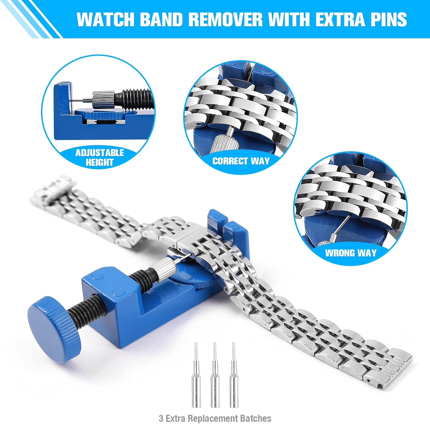 Watch Repair Kit, BYNIIUR Watch Battery Replacement Tool Kit, Watch Repair Tools & Kits, Watch Link Removal Tool Kit