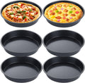 6 Pack Deep Dish Pizza Pan Personal 10 Inch Pizza Pan Set Round Pizza Pan for Oven Non Stick Pizza Plates Carbon
