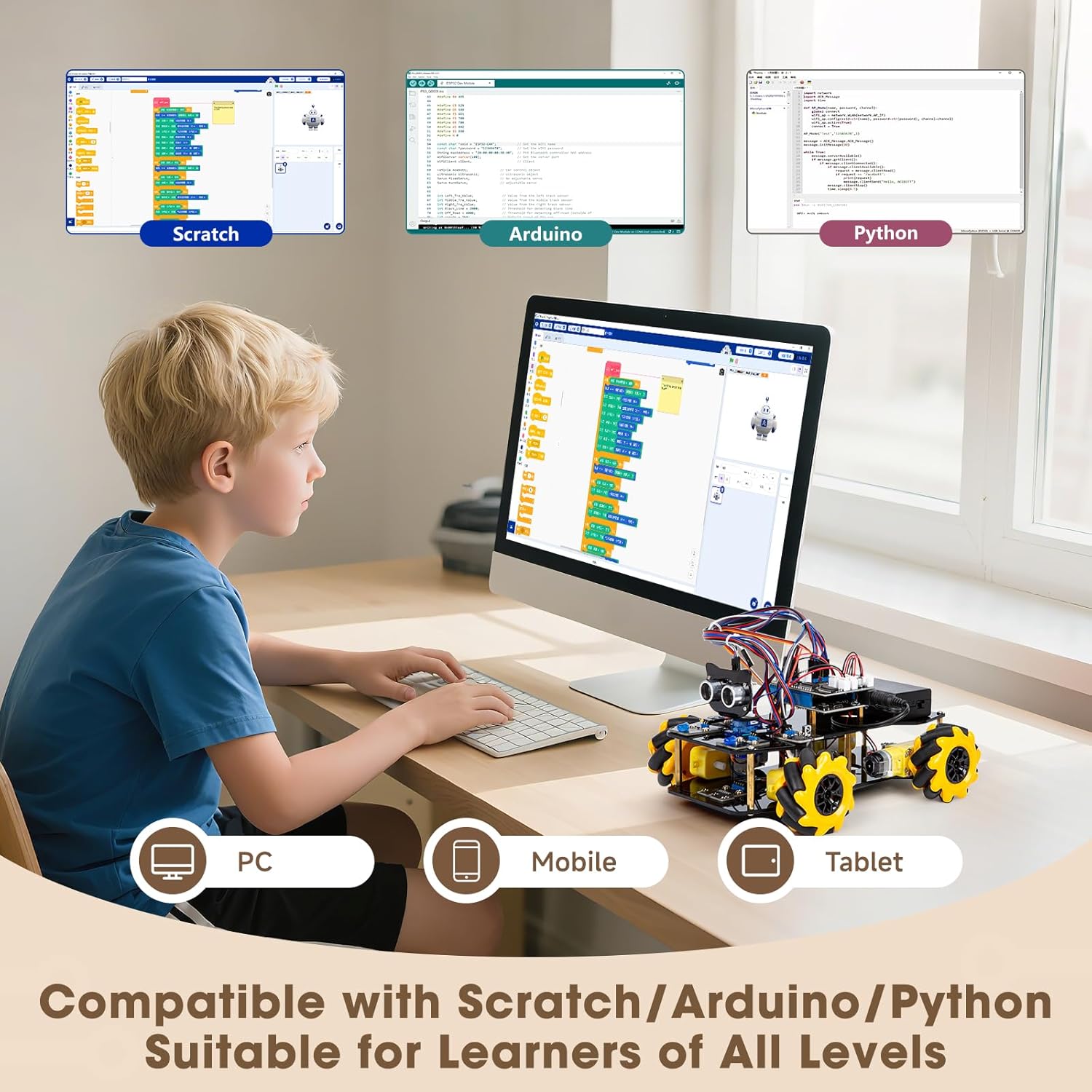 Robot Kit, Robotics for Kids Ages 8-12 12-16, STEM Toys for Boys with Remote & App Control, Arduino & Scratch