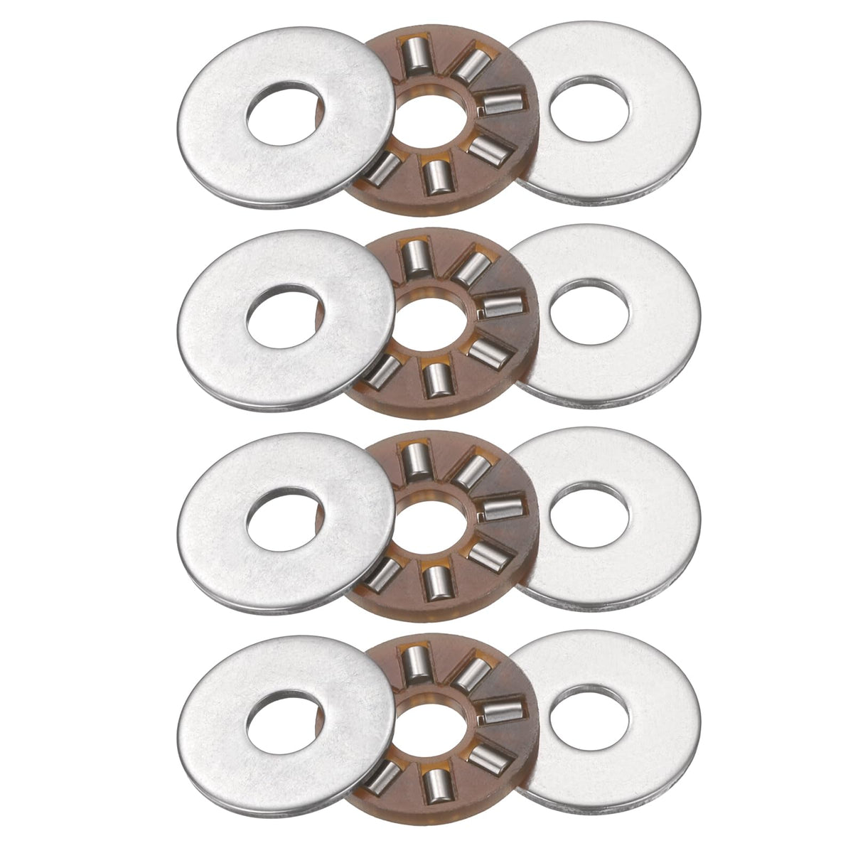 uxcell AXK0515 Thrust Needle Roller Bearings ID 5mm OD 15mm T 4mm 4 Sets