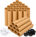 2 x 15 inch Mailing Tubes, 30 Pack Cardboard Poster Tubes with Caps
