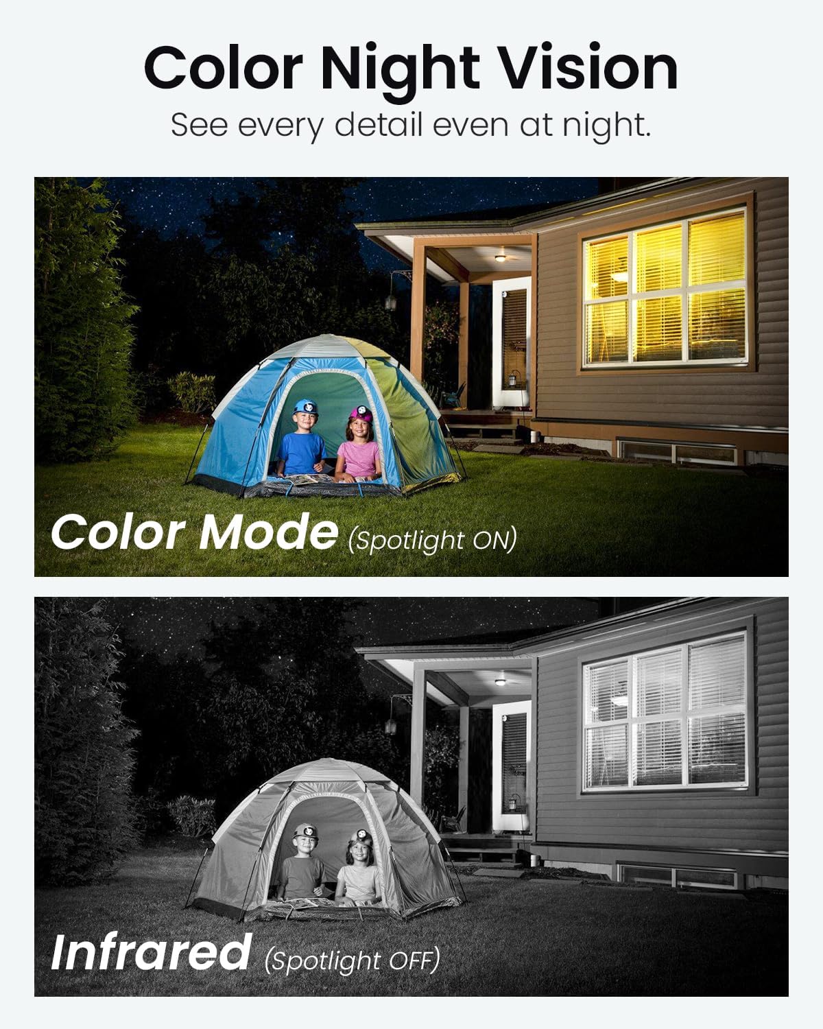 2K Security Camera Outdoor 2Packs, WiFi Outdoor Security Cameras Pan-Tilt 360° View, 3MP Surveillance Cameras with