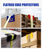 4" Flatbed Edge Protectors 24 Pack Plastic Corner Protector with Carrying Case, Strap Corner Protectors for Flatbed