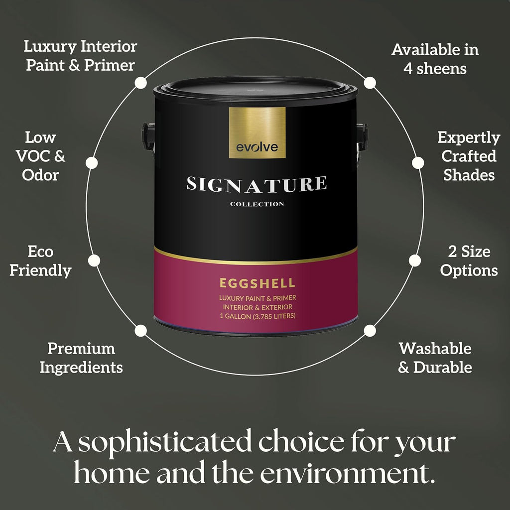 Signature Collection Luxury Interior Paint & Primer, Eggshell Sheen (Blue Horizon), 1 Gallon – Premium One-Coat