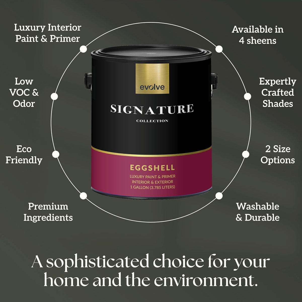 Signature Collection Luxury Interior Paint & Primer, Eggshell Sheen (Blue Horizon), 1 Gallon – Premium One-Coat