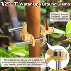 Feekoon 3 Pcs 1/2" to 1" Ground Clamp, #10 to #2 Wire Range