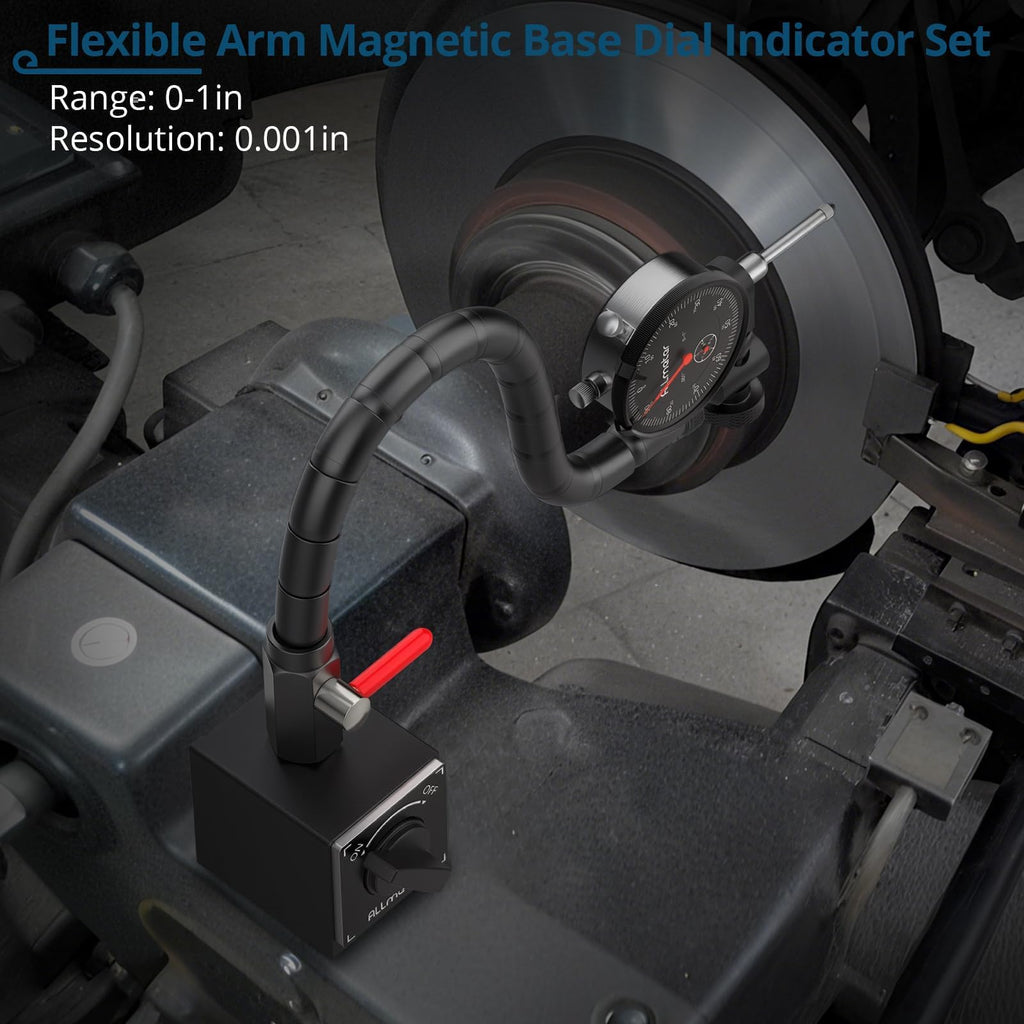 Dial Indicator Set Magnetic Base,0-1 Inch Range 0.001" Accuracy