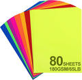 80 Sheets Cardstock 65lb 8 Bright Color Construction Paper 8.5’’ x 11’’