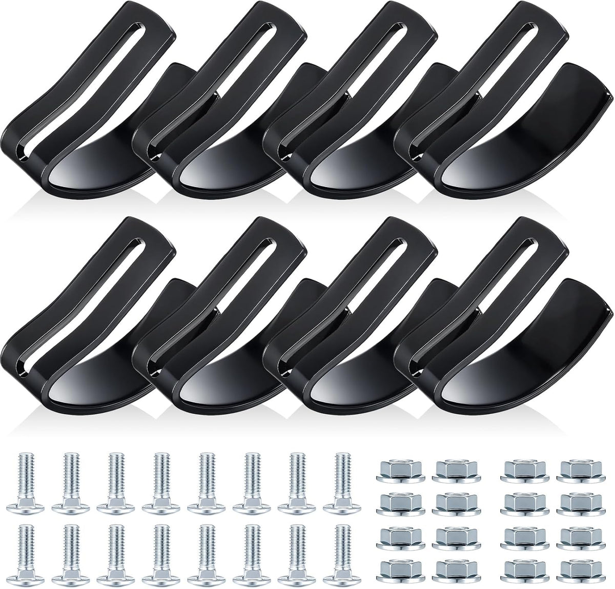 8 Pcs Snow Plow Skid Shoes Replacement for Lawn Tractor Adjustable Attachment with Screws and Nuts for Snow Plowing