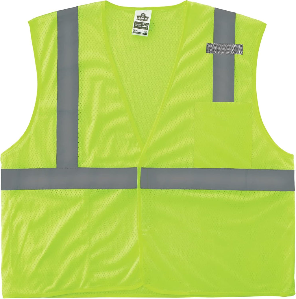 GloWear Economy High Visibility Reflective Safety Vest, Hook & Loop Closure