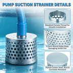 2 Inch Water Pump Suction Strainer, Round Hole Inlet Filter