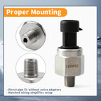 Erchon 1600PSI Pressure Transducer Sensor with Connector Harness