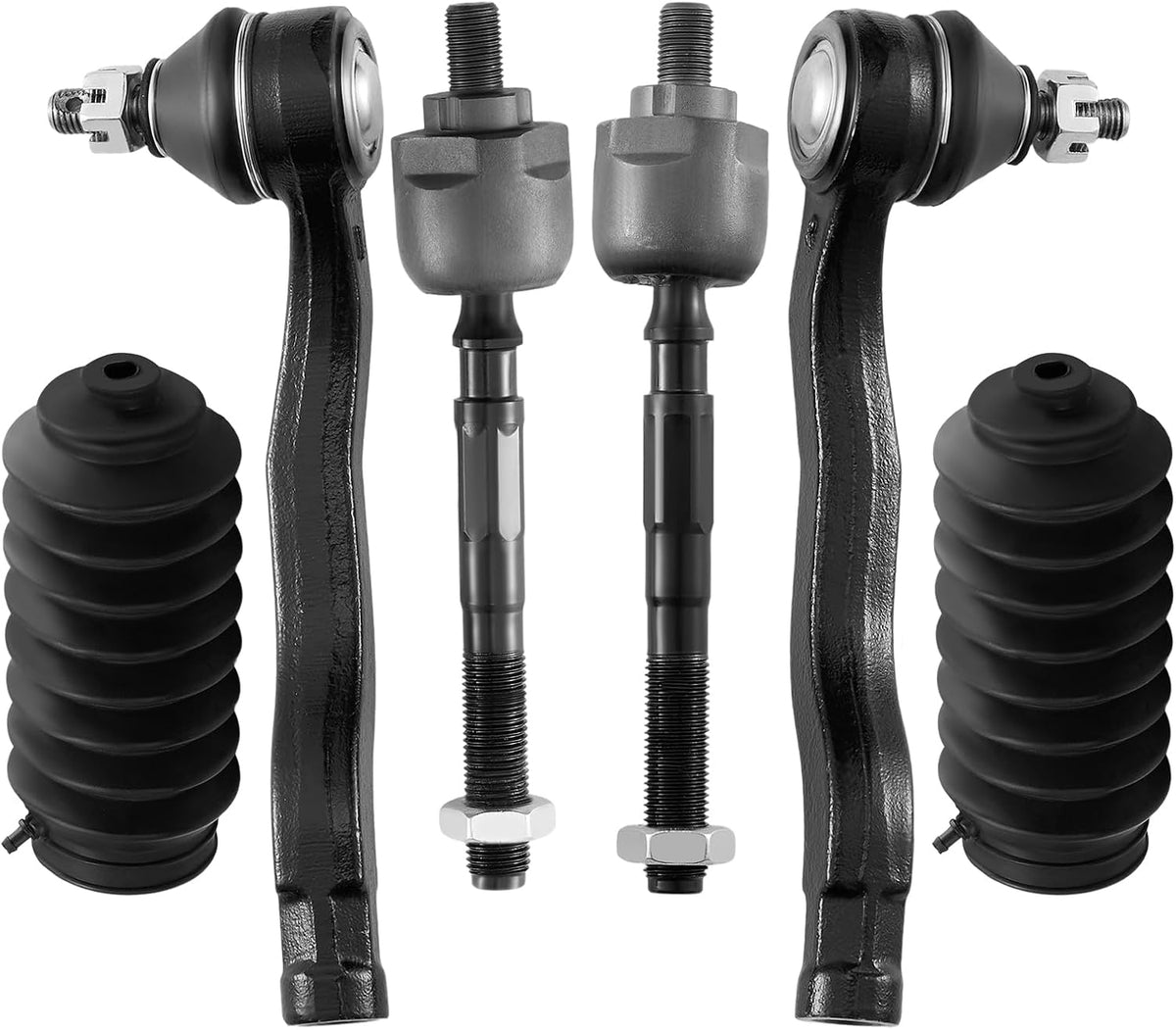 BDFHYK 6Pcs Front Inner & Outer Tie Rod Ends Kit for Honda Civic 96-00