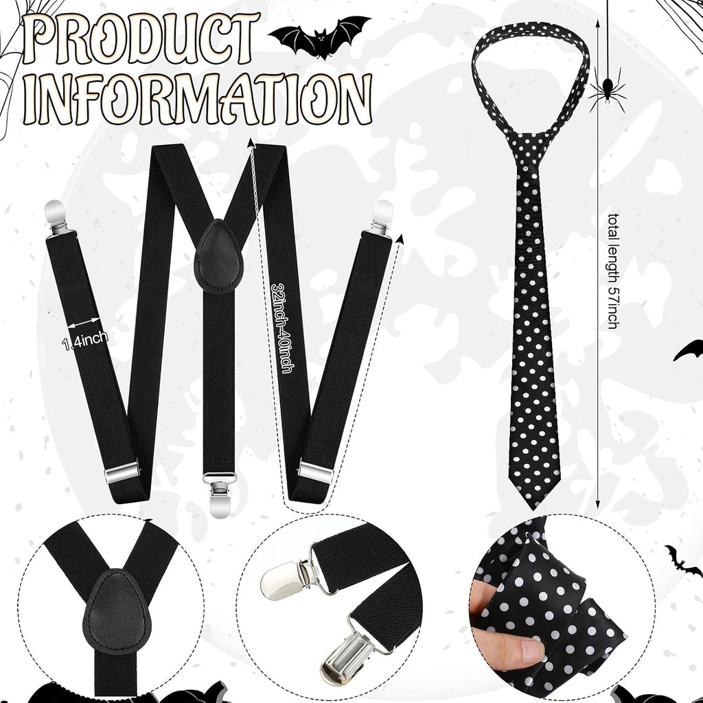 4 Pcs Mask Movies Costume Accessories Hero Costume Halloween Hero Cosplay Feather Hat and Tie Suspender for Adults