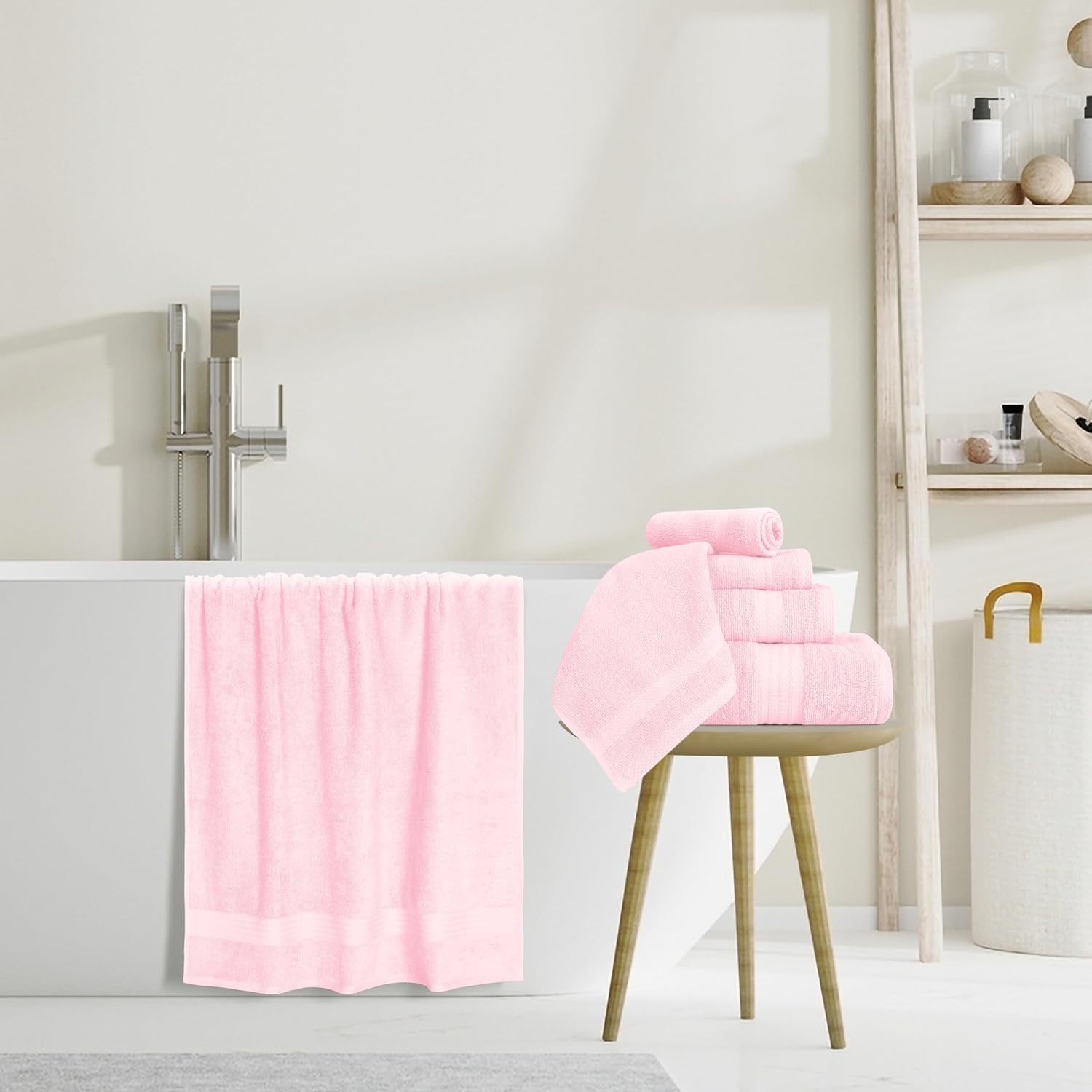 Ultra Soft 8-Piece Towel Set - 100% Pure Ringspun Cotton, Contains 2 Oversized Bath Towels 27x54, 2 Hand Towels