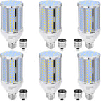 60W LED Corn Light Bulb(6 Pack),(600 Watt Equivalent) Fanless E26/E39 Medium/Large Mogul Base LED Cob Lamp 5000K