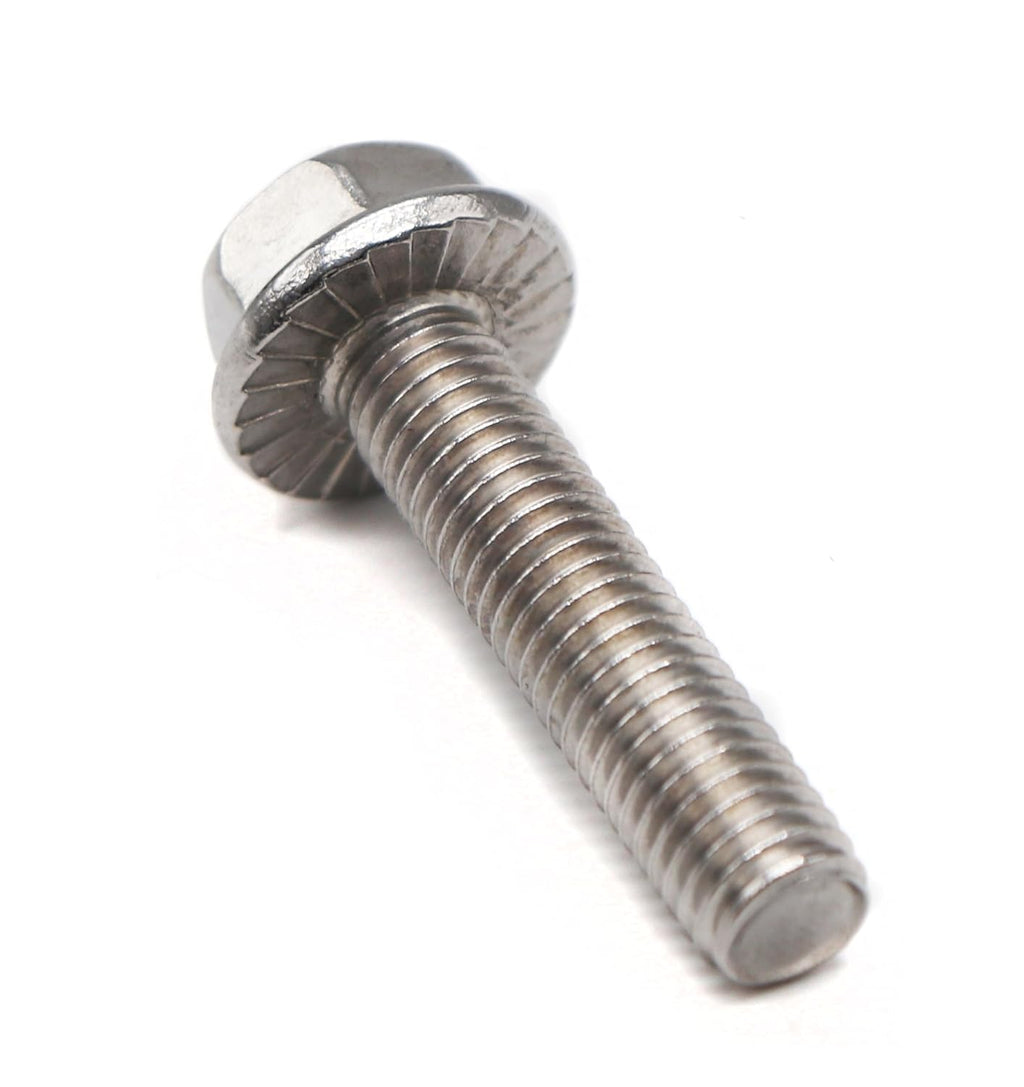 20pcs 1/4"-20 x 1/2" Serrated Flanged Hex Bolts Flange Hexagon Screws, Stainless Steel 18-8 (304), Plain Finish