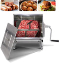 Hakka Commerical Meat Mixer, Stainless Steel 10L Tilt Tank Manual Meat Mixer for Sausage (Mixing Max.15lb/7.5L for Meat)