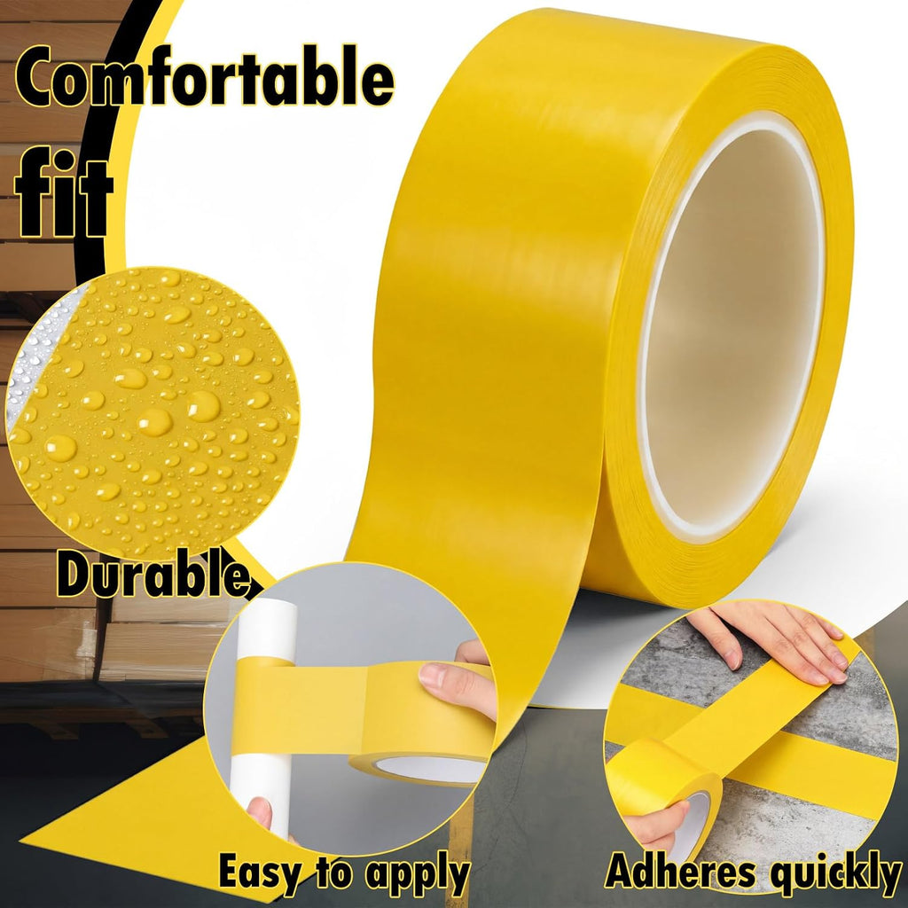 6 Rolls 2"x 33 Yds Yellow Floor Marking Tape and Dance Splicing Tape