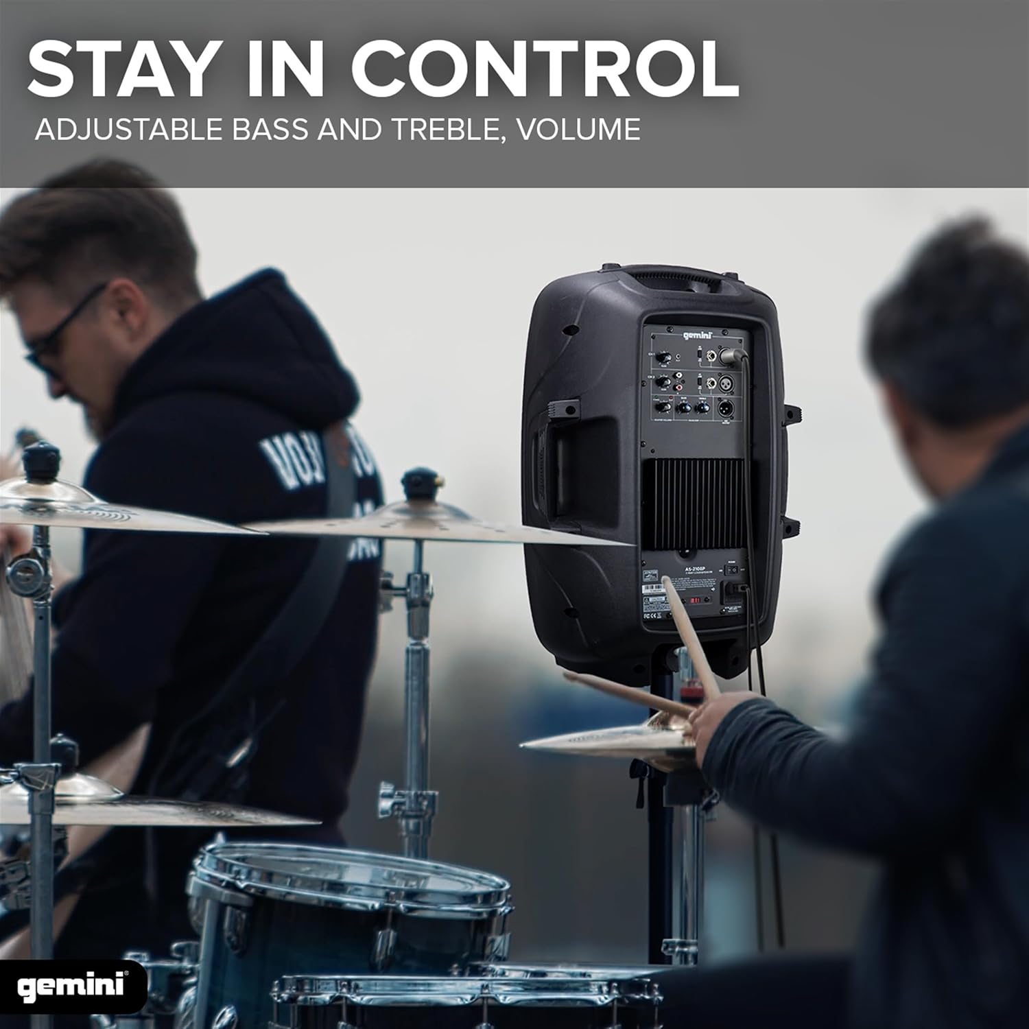 8" Powered PA Speaker, 300 Watts, Floor Monitor (AS-2108P) | 8" powered PA & floor monitor, 11 lb - switchable