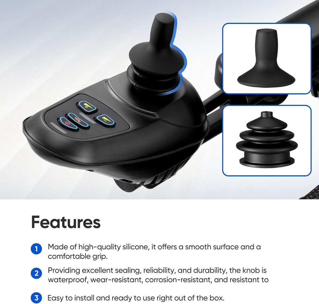 Electric Wheelchair Joystick Button Cap, Black, Suitable for Power Wheelchair Controllers