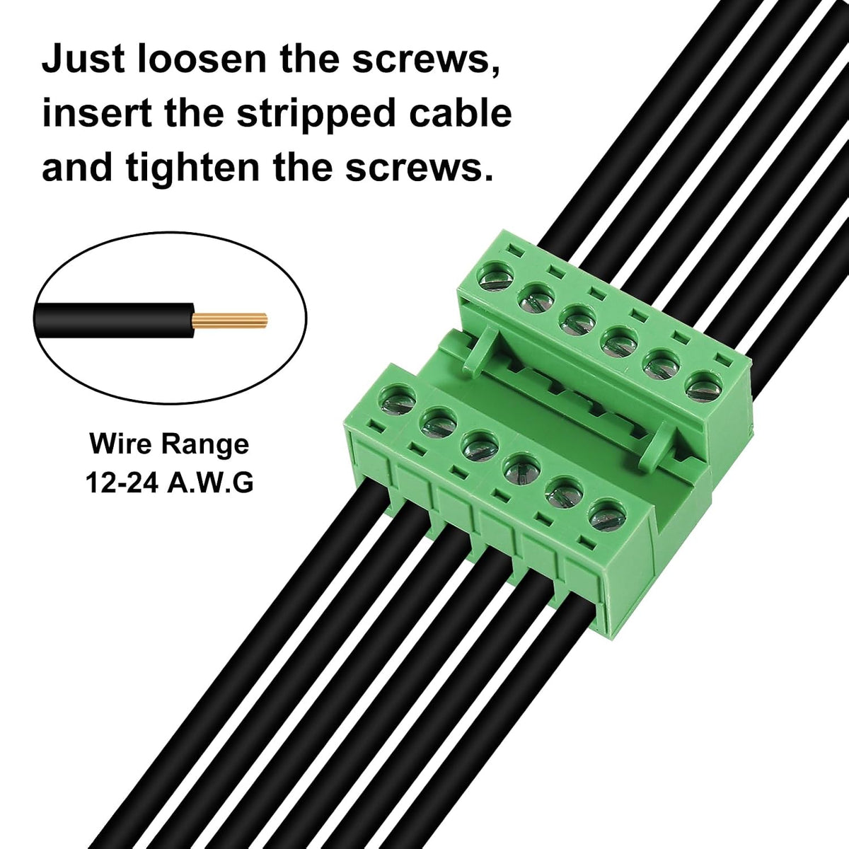 5PCS 6 Pin 5.08mm Pitch Pluggable PCB Angle Screw Terminal Block Plug Connector Socket Panel Mount DIY with 5Pcs 6Pin Phoenix Plug