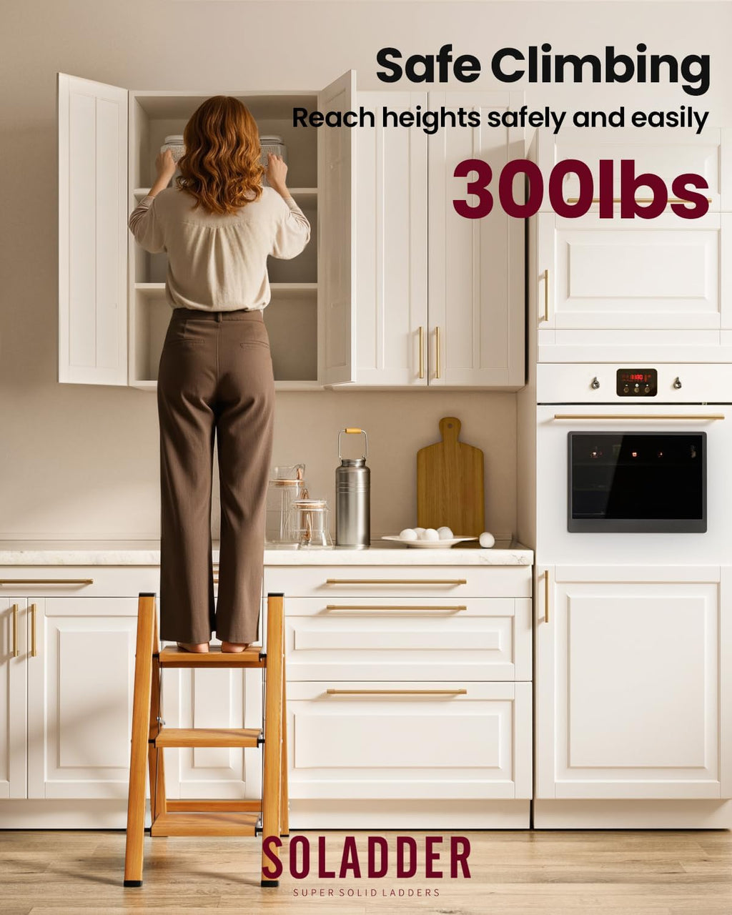 3 Step Ladder, Folding Aluminum 3 Step Stool with Anti-Slip Wide Sturdy Pedal, Multi-Use for Home and Kitchen, Space