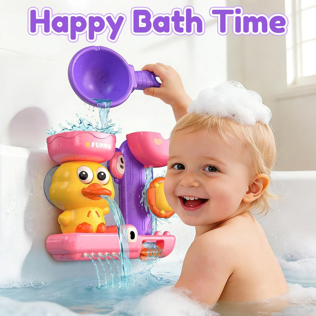 Bath Toys for Kids Ages 1-3: Toddler Bath Toys for 1 2 3 Year Old Girl Gifts - Pink Bathtub Toy for Toddlers 2-4