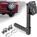EYOHZ Hitch Mounted Spare Tire Carrier, Universal Adjustable Spare Tire Mount for 2 Inch Receiver, Fits 4/5/6/8 Lug