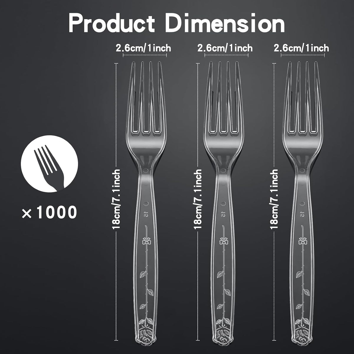1000 Count Extra Heavy Duty Clear Plastic Forks