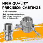 316 Stainless Steel 1 1/4" Camlock Fitting,Male & Female Thread
