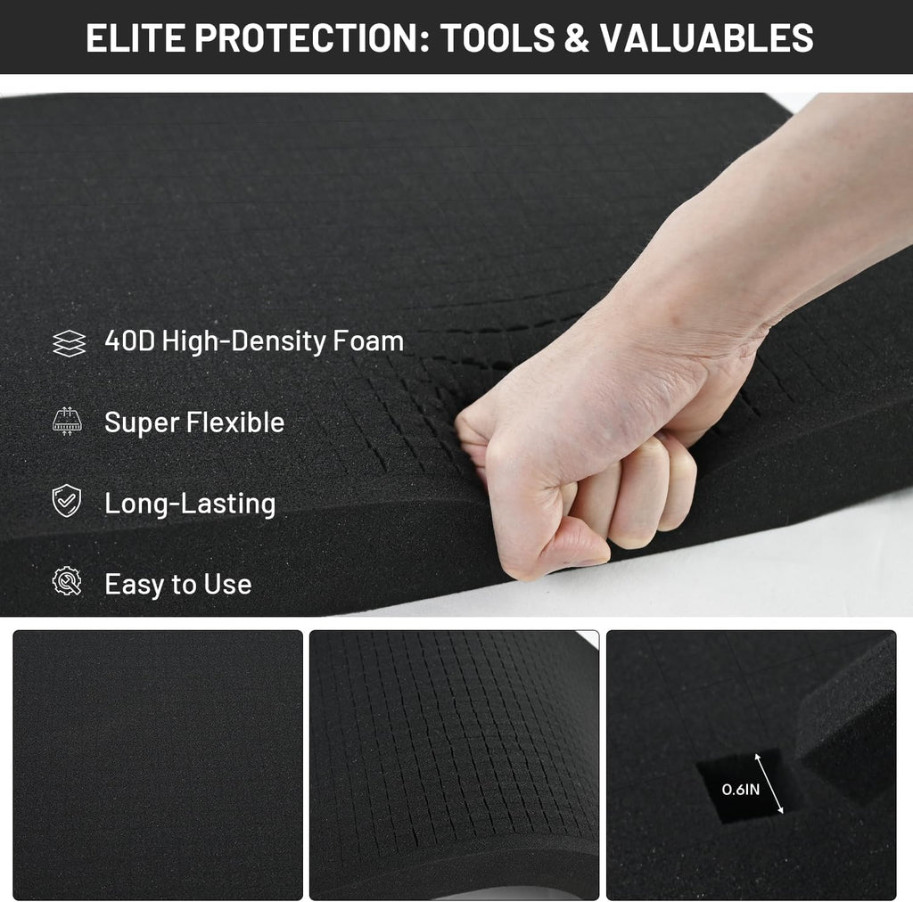 Dual-Thickness Case Foam Insert Kit 4PCS (2PCS 16x12x2" + 2PCS 16x12x0.4") - Pick and Pluck Protective Layer for Tool