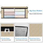 10-Pack Clothes Organizer Storage Bags, 35L Storage Bins, Beige