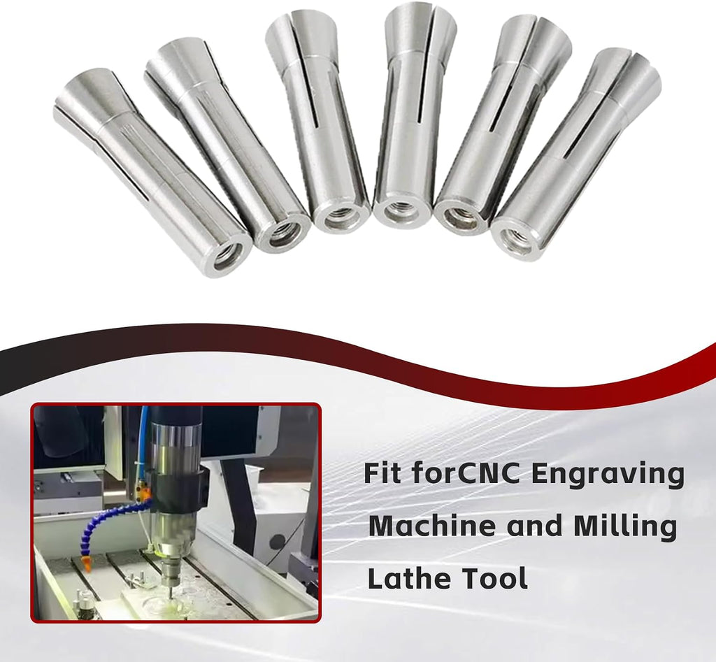 findmall 1/8-3/4 Inch R8 Round Collet Set 6Pcs Spring Collet Set