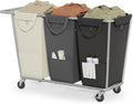 Laundry Basket with Wheels, 3-Section Laundry Sorter, 76.6 Gallons (290 L) Rolling Hamper with Removable Bags