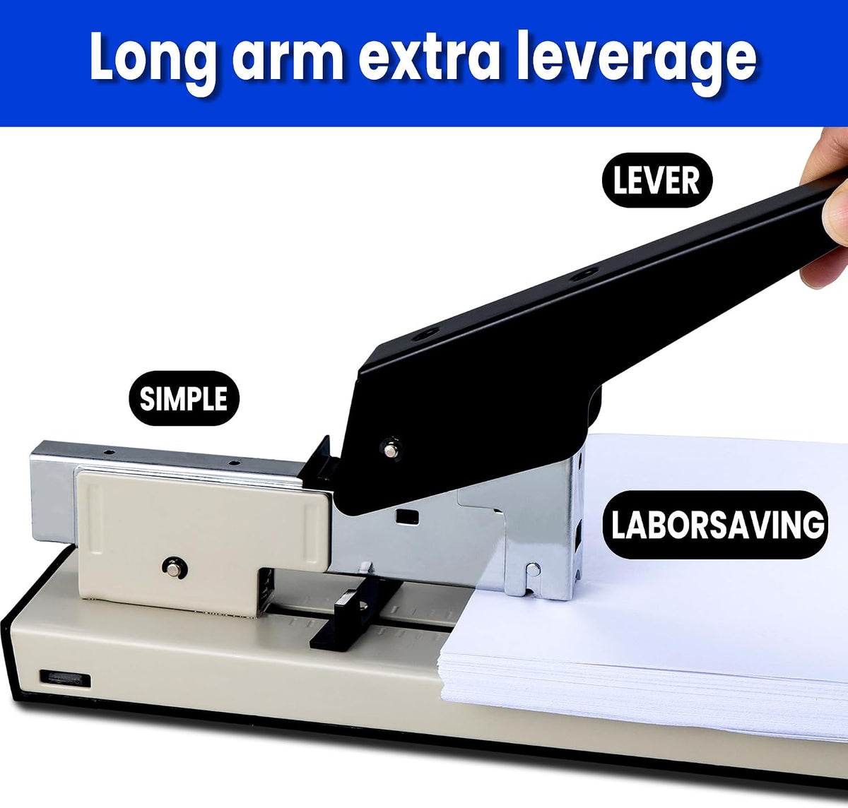 Stapler Heavy Duty 100 Sheets - Effortless,staplers for Desk,Capacity