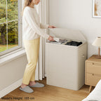 Double Laundry Hamper with Lid, 150L Large Laundry Basket 2 Compartments