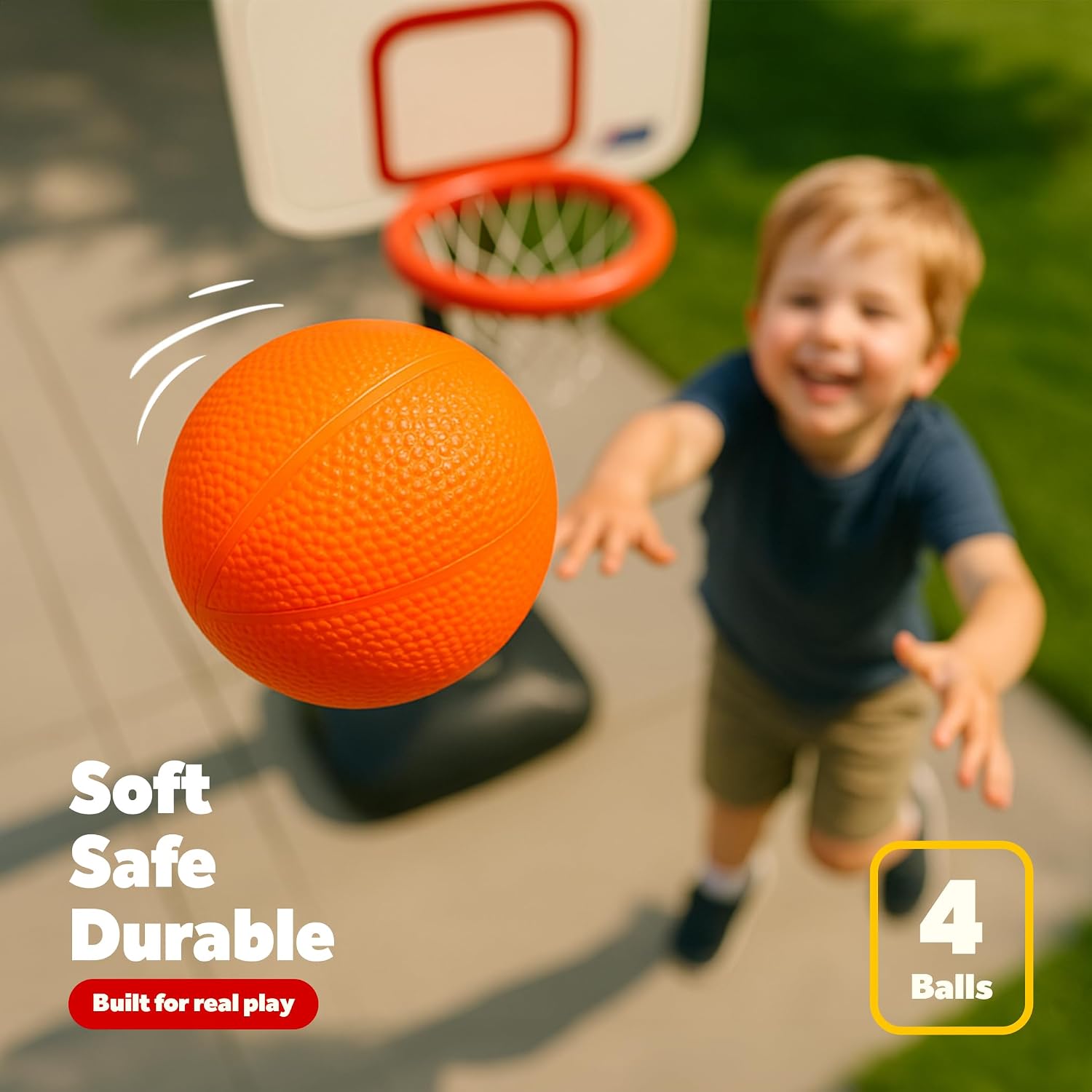 Mini Rubber Basketballs with Pump (7" Inch) Includes Mesh Storage Bag Designed for Little Tikes Basketball Hoop