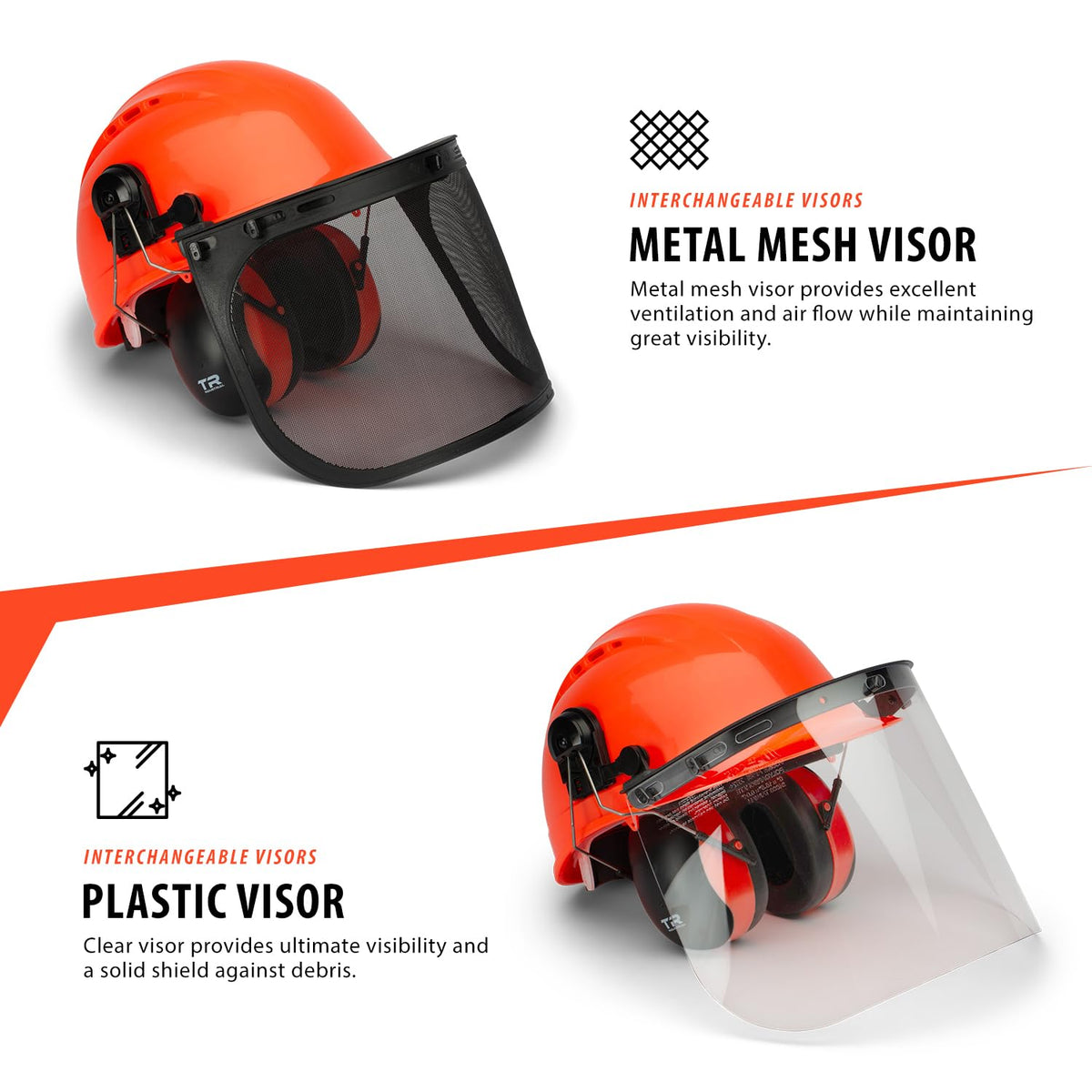 Forestry Safety Helmet and Hearing Protection System, Orange
