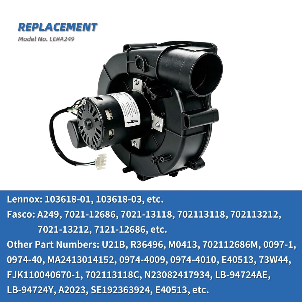 A249 Upgraded Inducer Blower Motor Replace Fasco A249 for Lennox Inducer