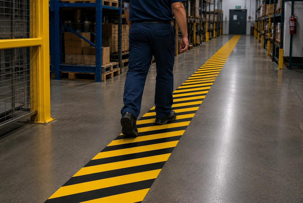 Standard Black/Yellow Hazard Anti Slip Grip Tape (4" x 60ft)