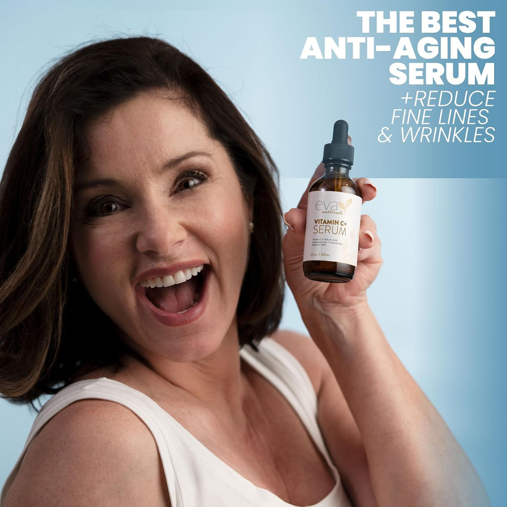 Vitamin C Serum Plus – Facial Serum with Hyaluronic Acid, Niacinamide, Retinol, and Salicylic Acid – Hydrating and