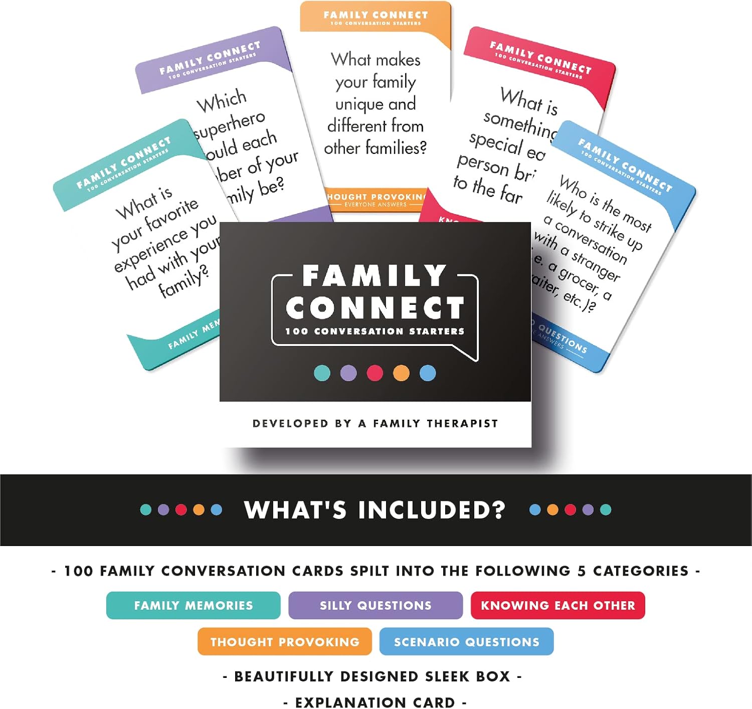 100 Conversation Cards for Kids - Engaging Questions & Conversation Starters - Family Card Games to Strengthen
