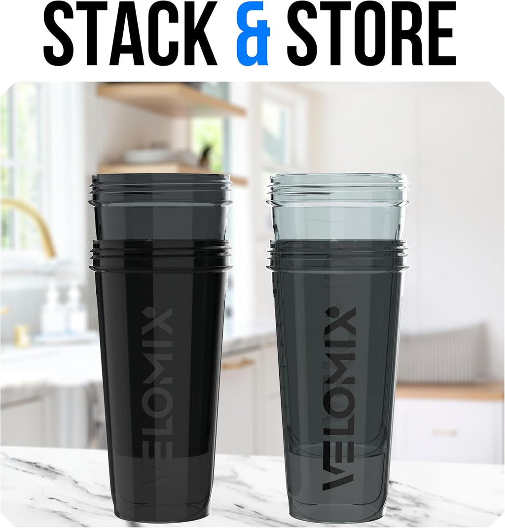 4 Pack 28oz Protein Shaker Bottle for Protein Mixes, Silver Aurora | 4x Wire Whisk, Leak Proof Shaker Cups for