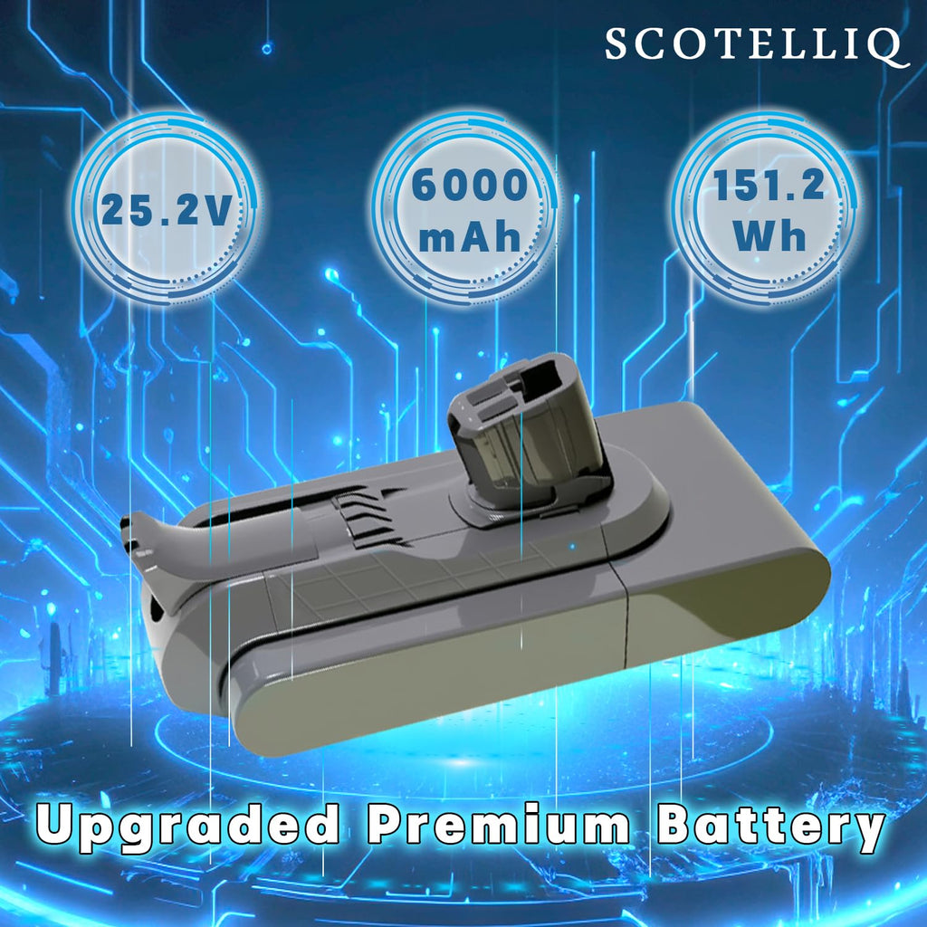 SCOTELLIQ Upgraded Replacement Battery for Dyson Battery