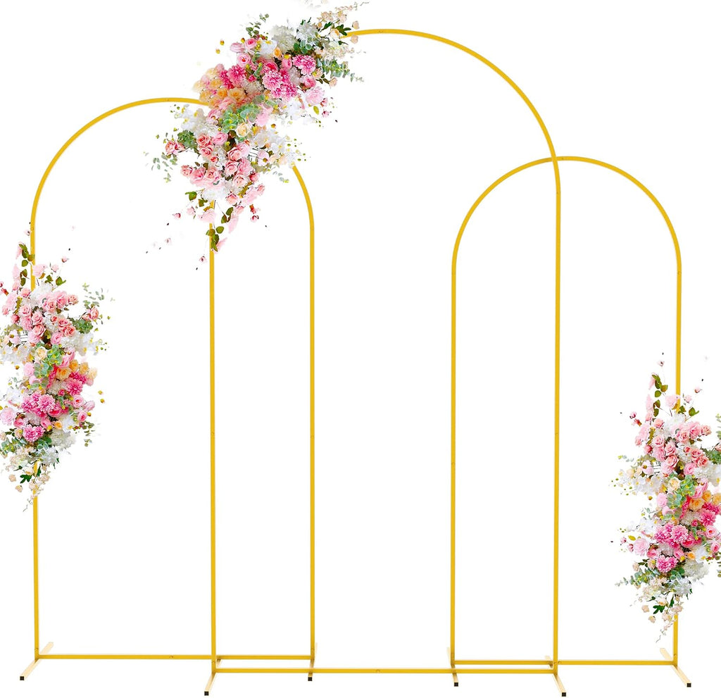 Wedding Arch Backdrop Stand 7.2FT,6.6FT,6FT Gold Metal Arch Stand