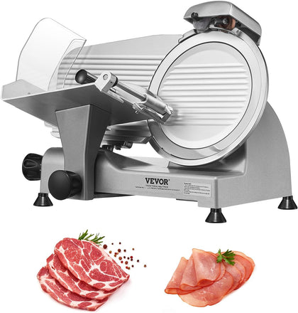 Meat Slicer, 340W Electric Deli Food Slicer with 10" SUS420 Stainless Steel Blade and Built-in Sharpening Stone