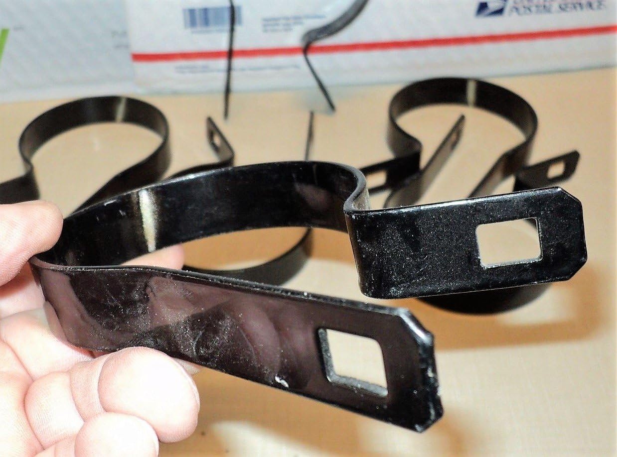 3" Black Tension Bands for Chain Link Fence, Gate, Posts - Set of 6