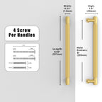 10 Pack Brushed Gold Knurled Cabinet Pulls 8 Inch(203mm) Kitchen Cabinet Handles Cabinet Hardware for Drawer Pulls