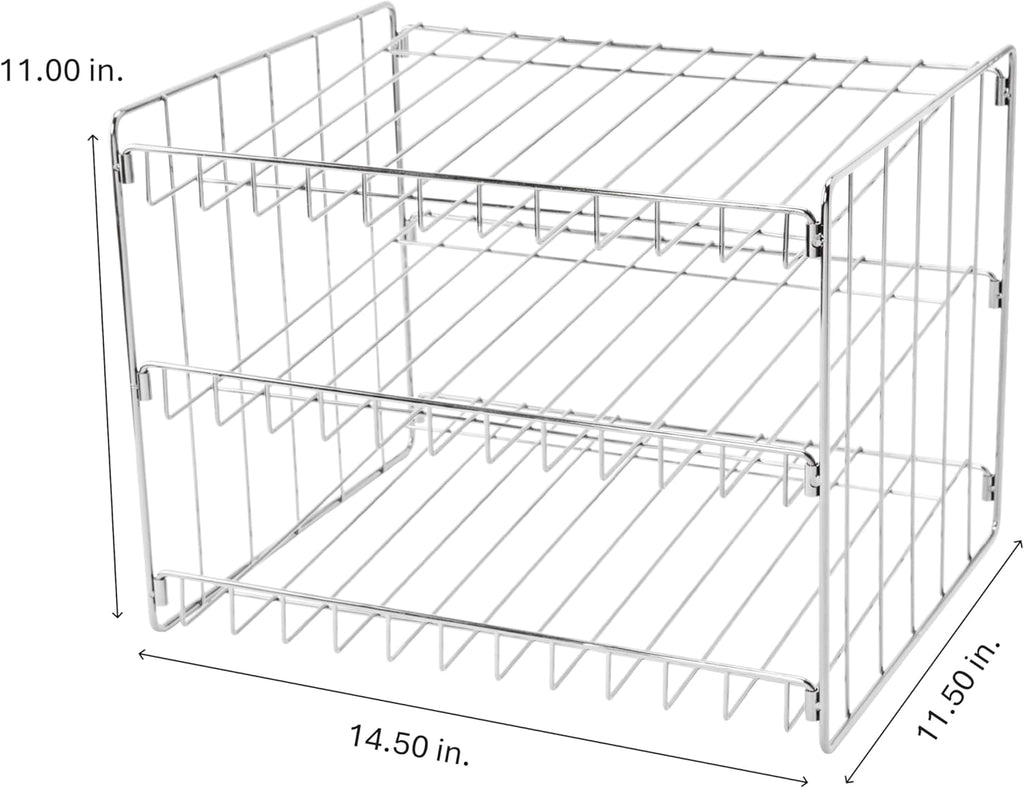 3 Tier Can Organizer | Chrome Steel Canned Food Storage Rack | Holds 36 Cans | Space-Saving Pantry & Cabinet Storage